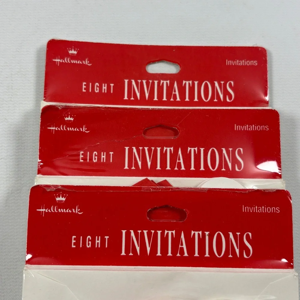 Vintage Hallmark Santa Claus Christmas Party Invitations 3 Packs 24 Total